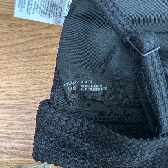 Aerie Black Bikini Swimsuit Top & Bottom Sz Large NWT - Picture 5 of 10